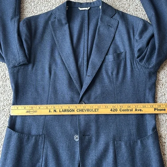 *Luxury* Finamore 1925 Napoli Navy Hand Tailored Patch Pocket Blazer Eu 52 US 40 - Picture 10 of 16